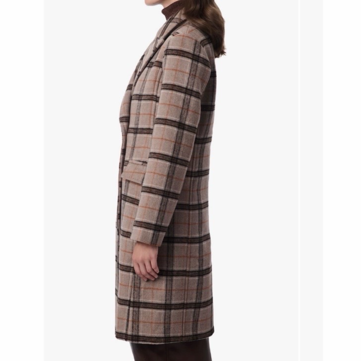 Bernardo Plaid Double Breasted Wool Blend Long Coat Women’s M Nwt — image 3 of 7